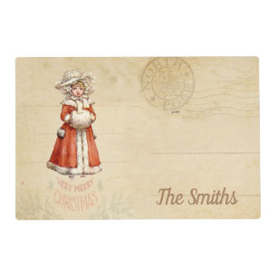 Little Victorian Caroler Custom Christmas Placemat