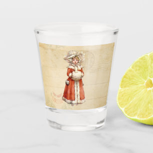 Little Victorian Caroler Custom Christmas Shot Glass