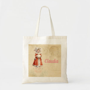 Little Victorian Caroler Custom Christmas Tote Bag