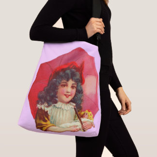little Victorian girl and her doll Crossbody Bag