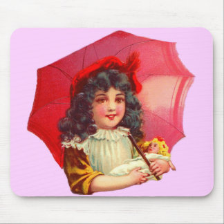 little Victorian girl and her doll Mouse Pad