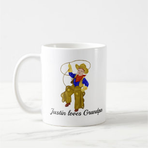 Little Vintage Cowboy, Loves Grandpa Coffee Mug