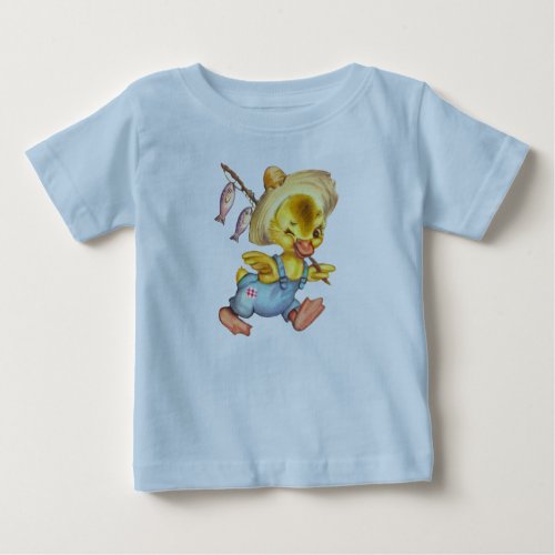 Little Vintage Fisherman Chick Baby T_Shirt