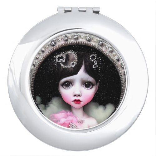 Little Vintage Steampunk Girl Compact Mirror