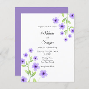 Little Violet Watercolor Blossoms Invitation