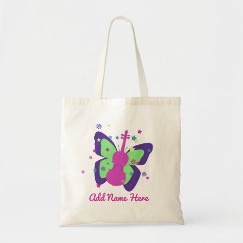 Little Violin Butterfly Tote Bag
