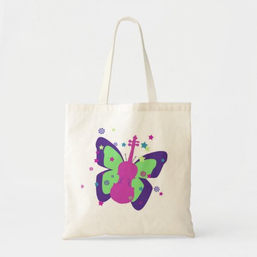 Little Violin Butterfly Tote Bag