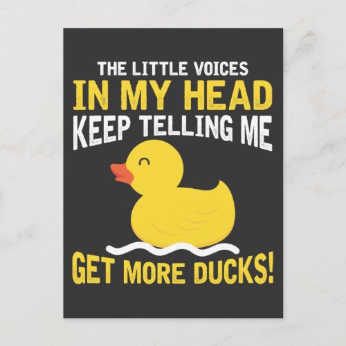 Little Voices in my Head Rubber Duck Lover Farmer Postcard