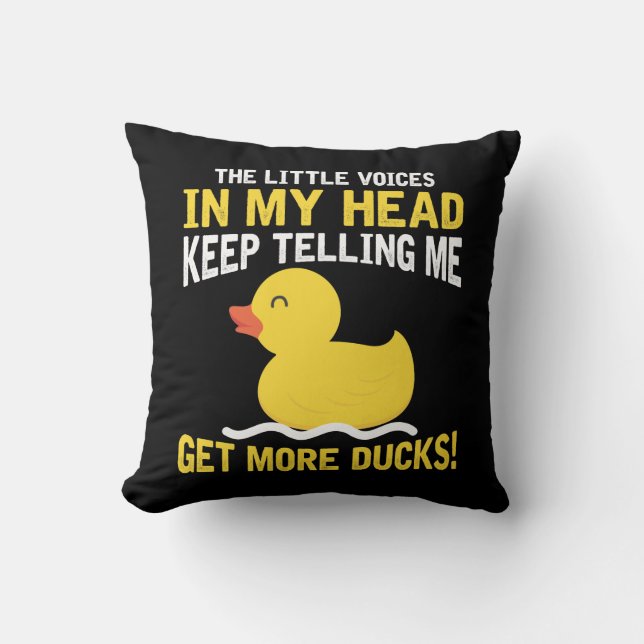 Little Voices in my Head Rubber Duck Lover Farmer Throw Pillow (Front)