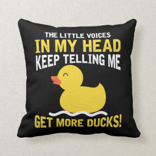 Little Voices in my Head Rubber Duck Lover Farmer Throw Pillow