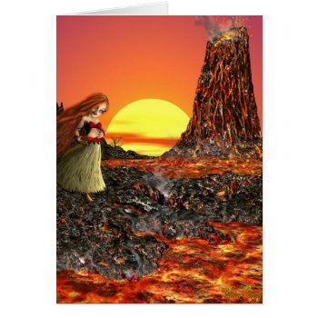 Little Volcano Goddess Pele  Card by MoonArtandDesigns at Zazzle