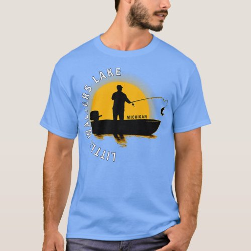 Little Walters Lake Fishing Michigan Sunrise T_Shirt