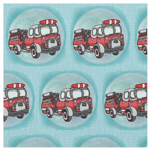 Little Water Fire Truck Fabric