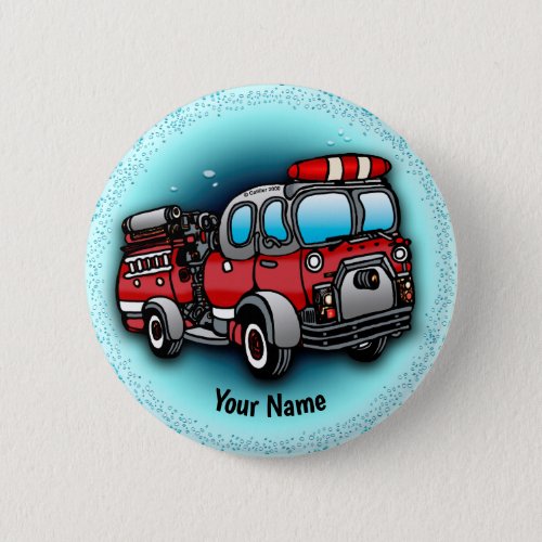 Little Water Firetruck custom name pin