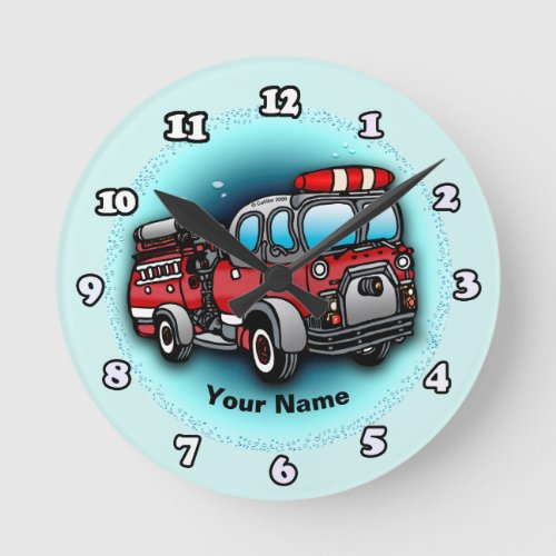 Little Water Firetruck firefighter clock