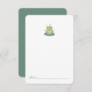 Little Watercolor Frog Birthday  Time Capsule  Tha Thank You Card
