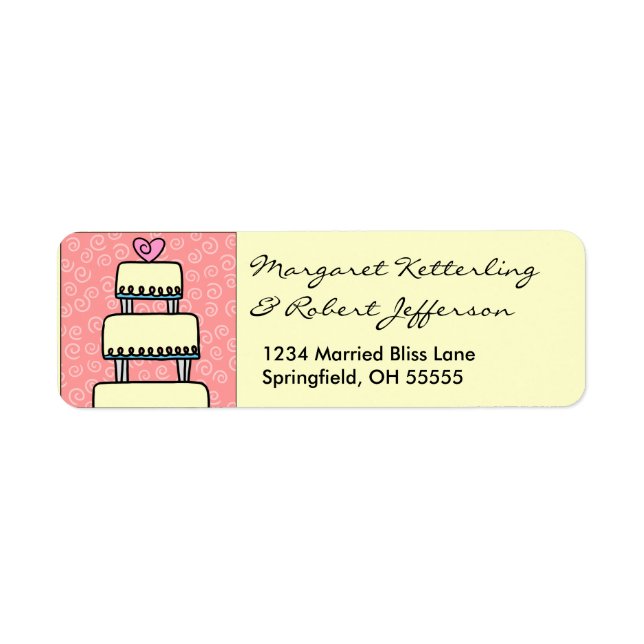Little Wedding Cake Personalized Address Labels (Front)