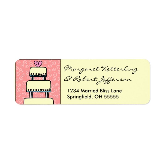 Little Wedding Cake Personalized Address Labels