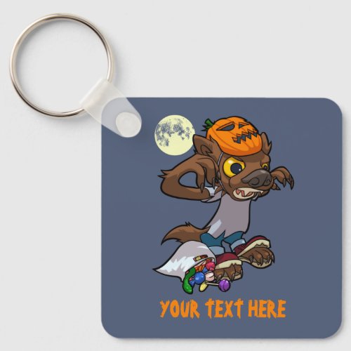 Little Werewolf Halloween Trick Or Treat Cartoon Keychain