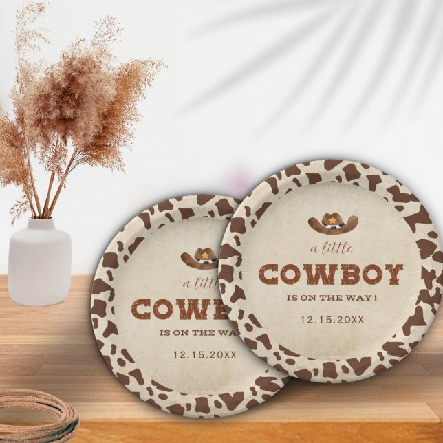 Little Western Cowboy Baby Shower Paper Plates (Creator Uploaded)
