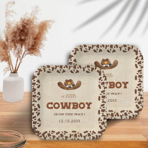 Little Western Cowboy Baby Shower Paper Plates