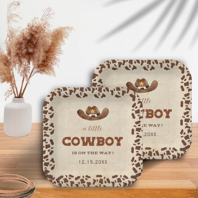 Little Western Cowboy Baby Shower Paper Plates (Creator Uploaded)