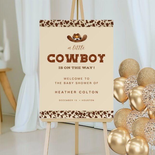 Little Western Cowboy Baby Shower Welcome Sign (Creator Uploaded)