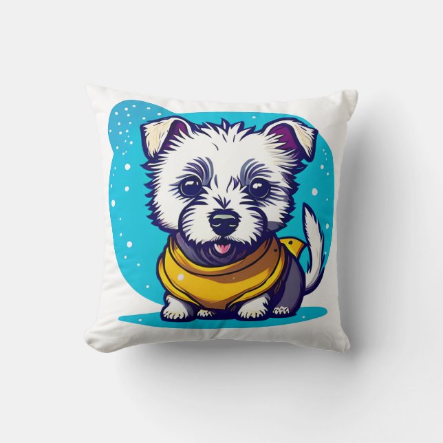 Little Westie  Throw Pillow (Front)