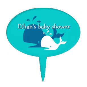 Little whale cartoon cake topper for baby shower