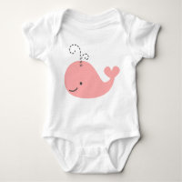 Little Whale in Pink Baby Bodysuit