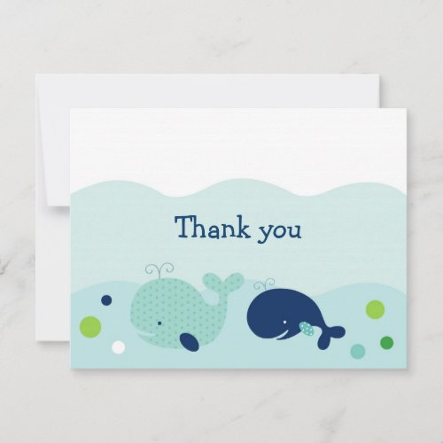 Little Whale Nautical Thank You Note Cards Custom Invitation