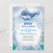 Little Whale Nautical Under the Sea Baby Shower Invitation (Front)