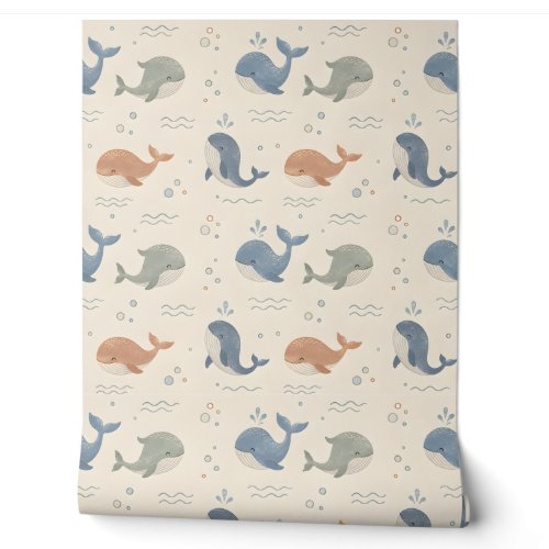 Little Whale Songs Nursery & Kids Wallpaper