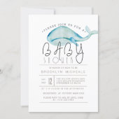 Little Whale Watercolor | Aquatic Baby Shower Invitation (Front)