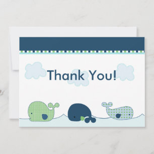 Little Whales Baby Shower Thank You Card