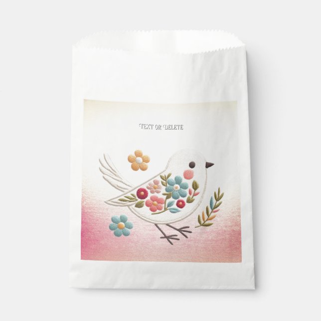 Little White Bird Floral Favor Bags (Front)