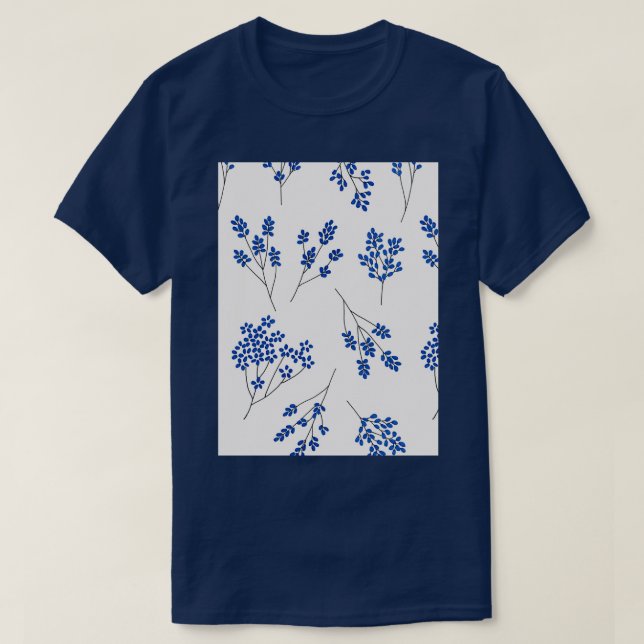 Little White blue Flowers T-Shirt (Design Front)