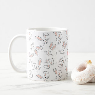 little white bunnies coffee mug