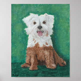 Little White Dog After the Bath - Fine Art Print