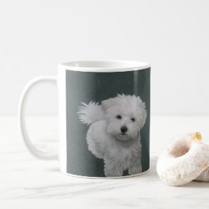 Little white dog pet portrait Coffee Mug