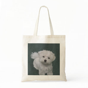 Little white dog pet portrait  Tote Bag