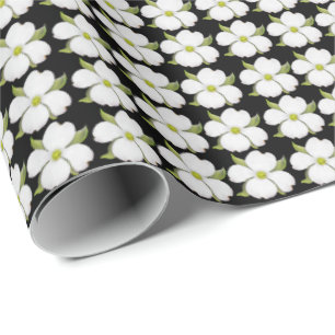 Little White Dogwood Flowers Wrapping Paper