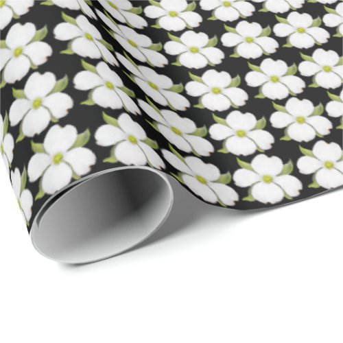 Little White Dogwood Flowers Wrapping Paper