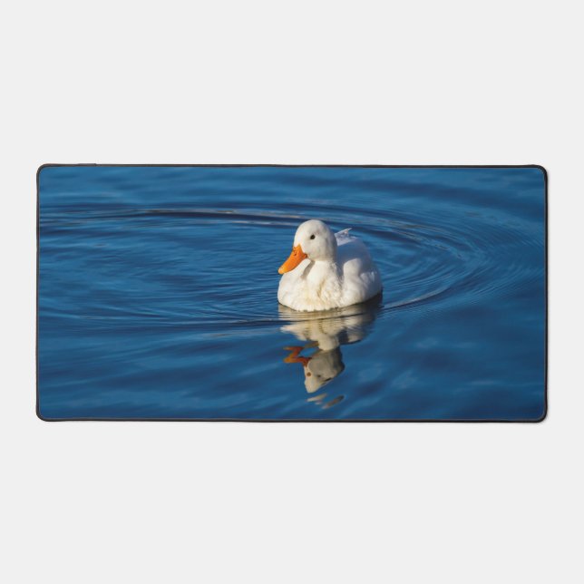 Little White Duck Reflections  Desk Mat (Front)