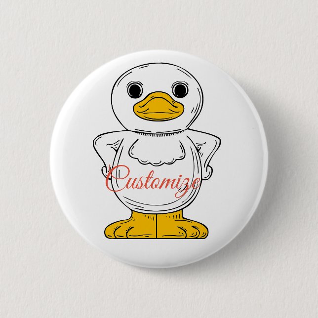 Little White Duck Standing Thunder_Cove Button (Front)