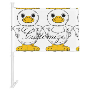 Little White Duck Standing Thunder_Cove Car Flag