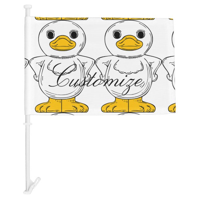 Little White Duck Standing Thunder_Cove Car Flag (Front)