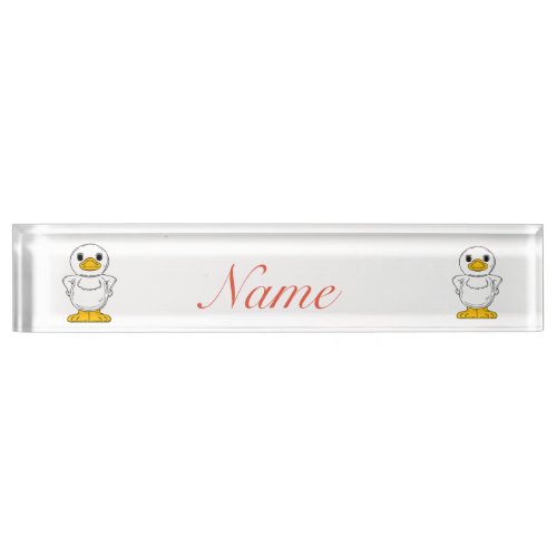 Little White Duck Standing Thunder_Cove Desk Name Plate