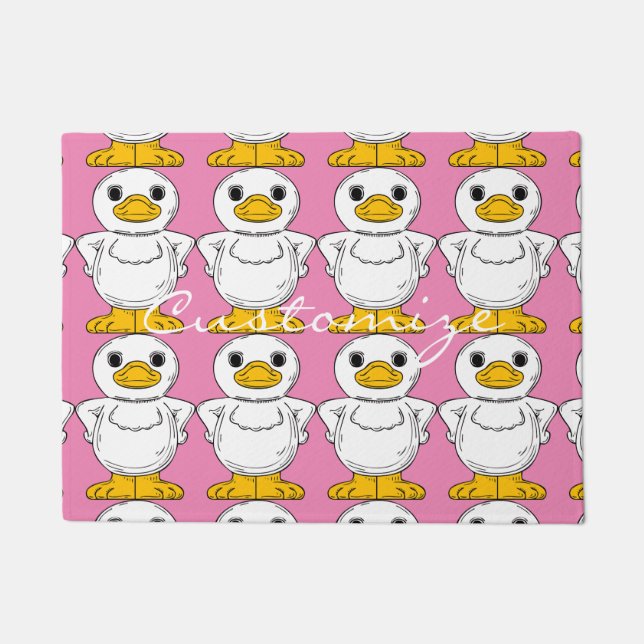 Little White Duck Standing Thunder_Cove Doormat (Front)