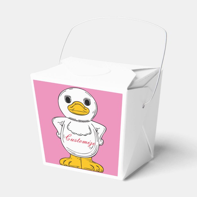 Little White Duck Standing Thunder_Cove Favor Boxes (Front Side)